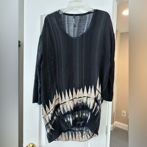 Plenty by Tracy Reese Black and Cream Long Sleeve Tee